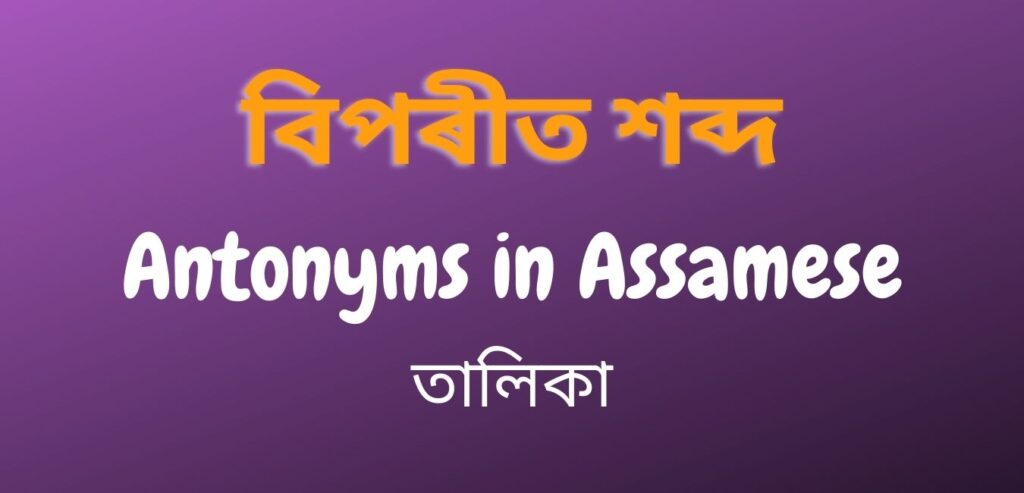 বিপৰীত শব্দ বা বিপৰীতাৰ্থক শব্দৰ তালিকা | 150+ Antonyms in Assamese