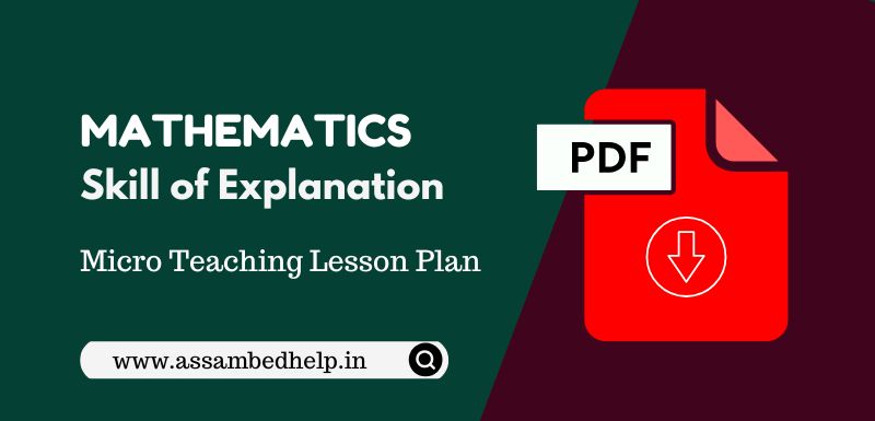 The Skill of Explanation in Mathematics Micro Lesson Plan in PDF format